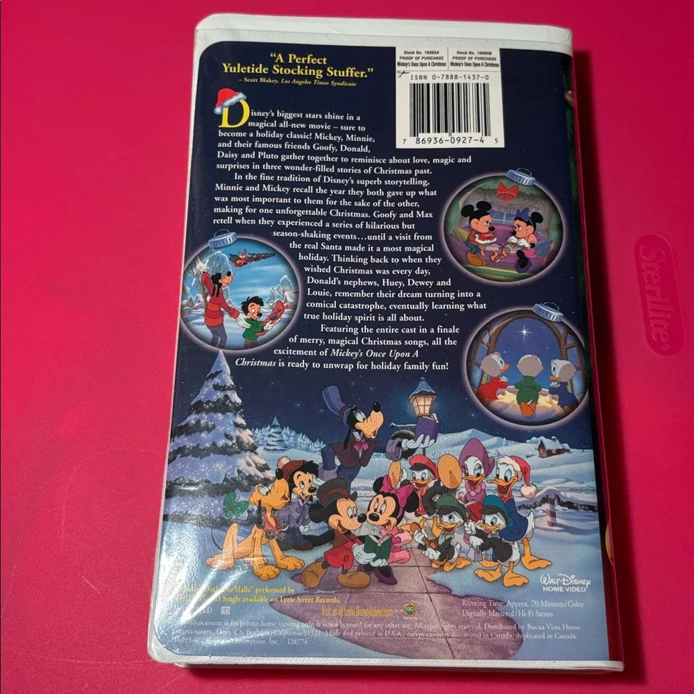 Disney's Mickey's Once Upon a Christmas VHS - Red and White